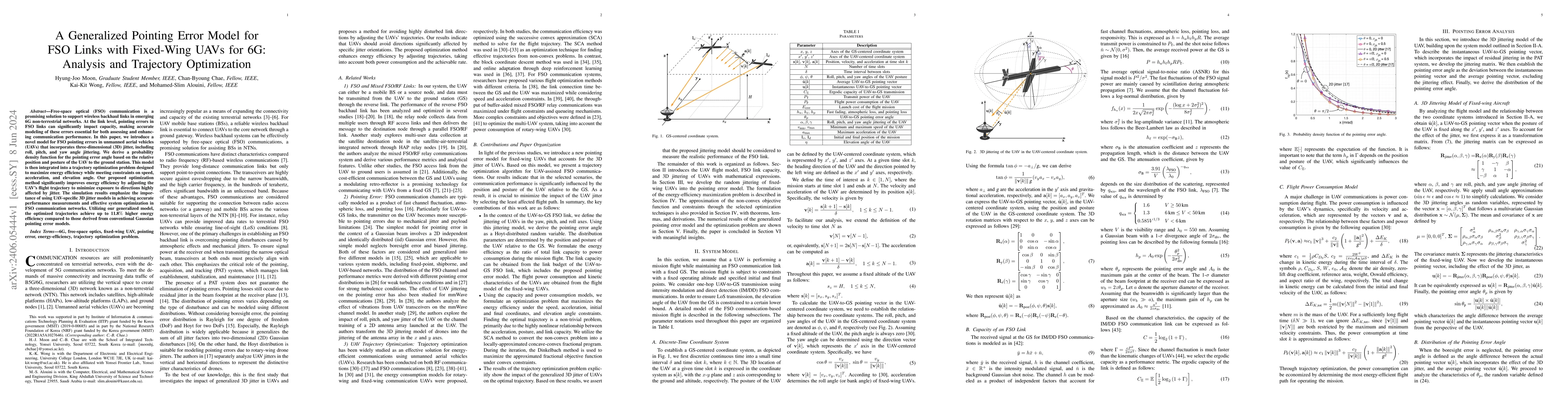 Thumbnail for A Generalized Pointing Error Model for FSO Links with Fixed-Wing UAVs
  for 6G: Analysis and Trajectory Optimization