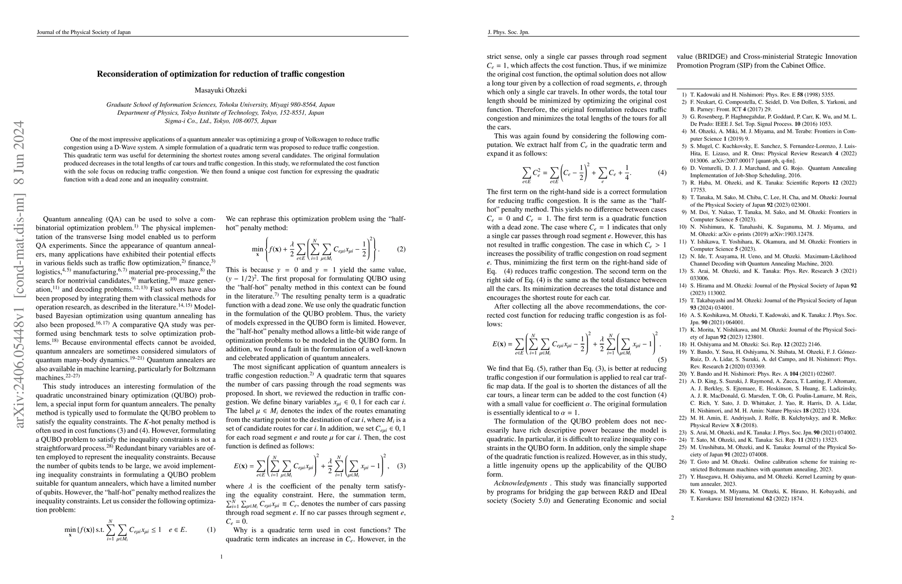 Thumbnail for Reconsideration of optimization for reduction of traffic congestion