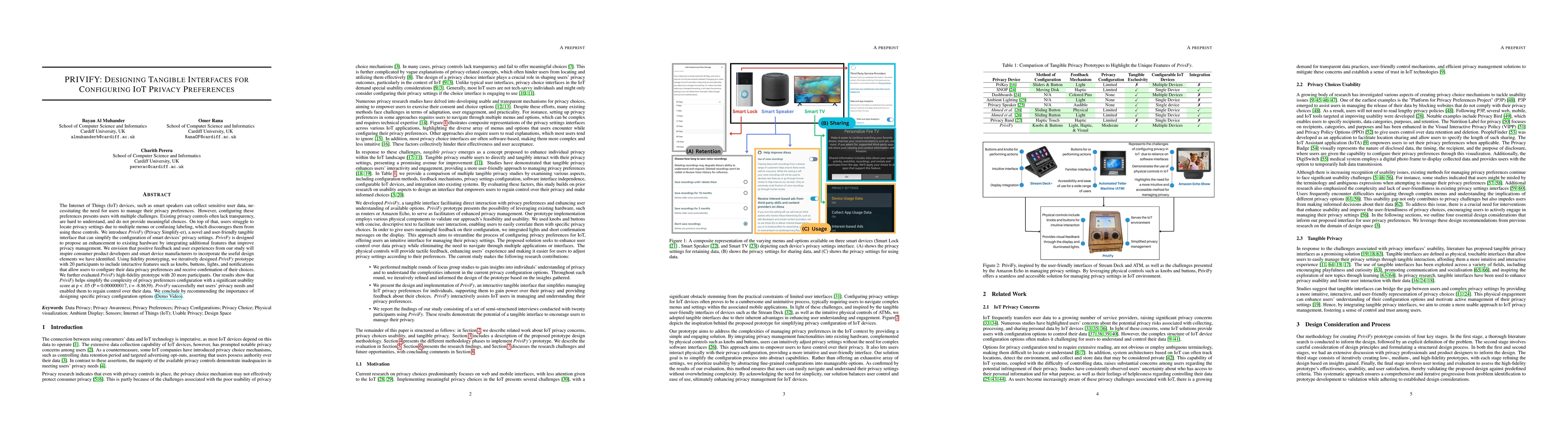 Thumbnail for PriviFy: Designing Tangible Interfaces for Configuring IoT Privacy
  Preferences
