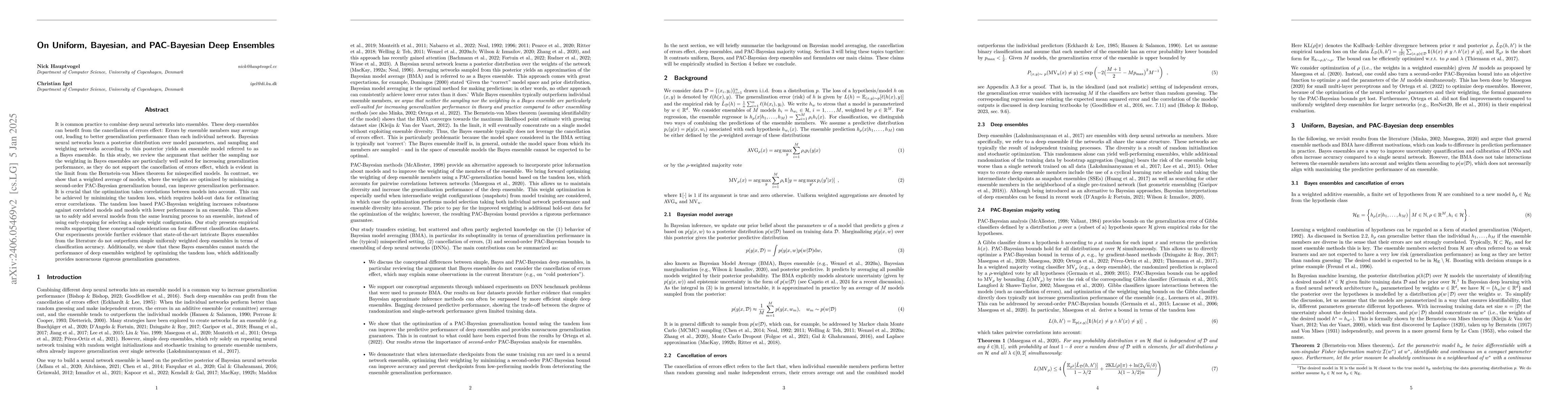 Thumbnail for Bayesian vs. PAC-Bayesian Deep Neural Network Ensembles