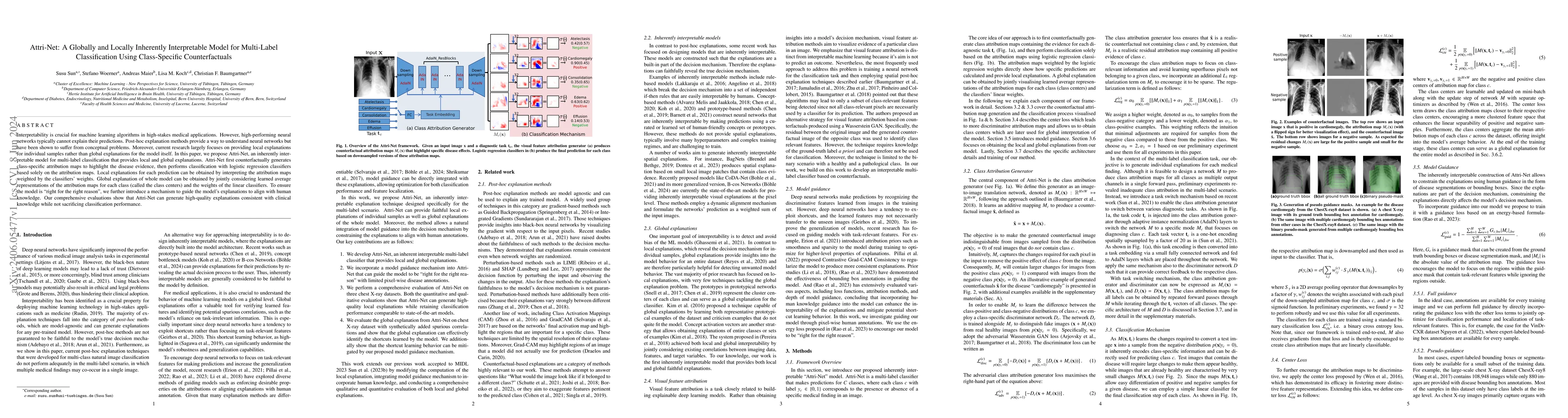 Thumbnail for Attri-Net: A Globally and Locally Inherently Interpretable Model for
  Multi-Label Classification Using Class-Specific Counterfactuals