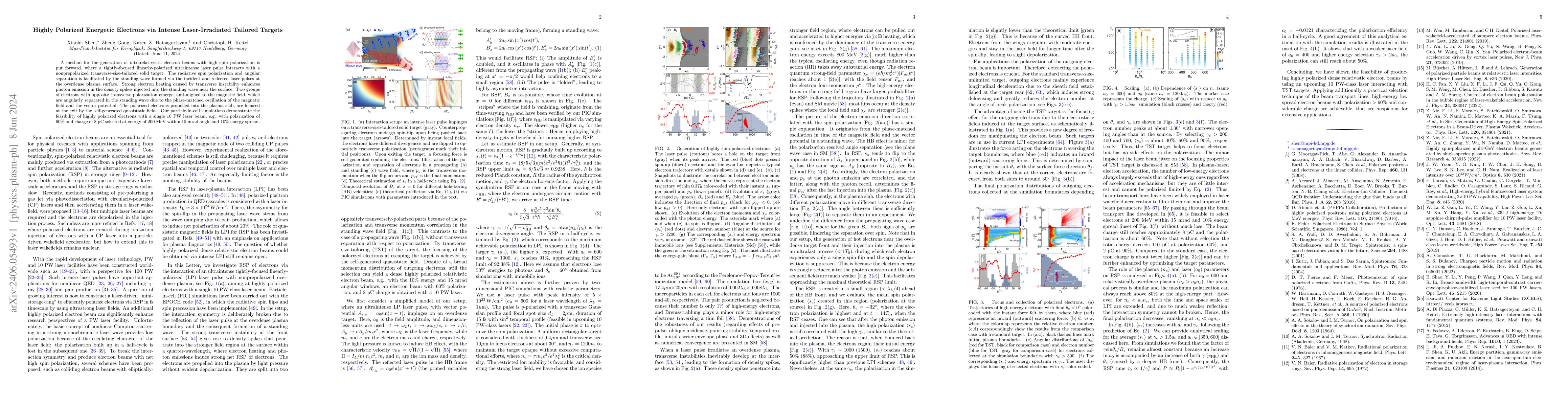 Thumbnail for Highly Polarized Energetic Electrons via Intense Laser-Irradiated
  Tailored Targets
