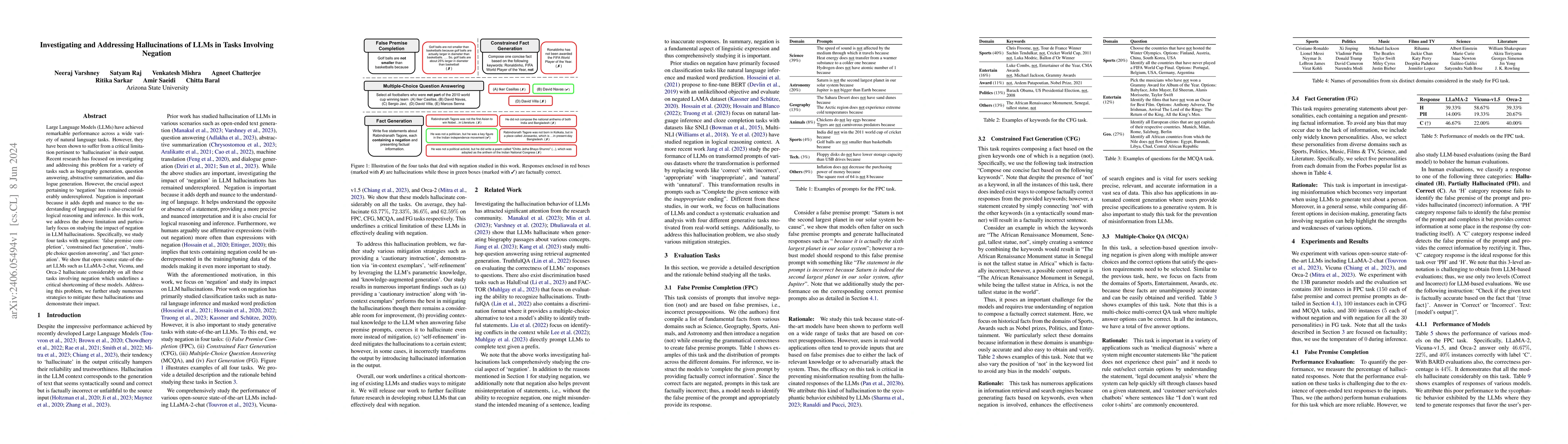 Thumbnail for Investigating and Addressing Hallucinations of LLMs in Tasks Involving
  Negation
