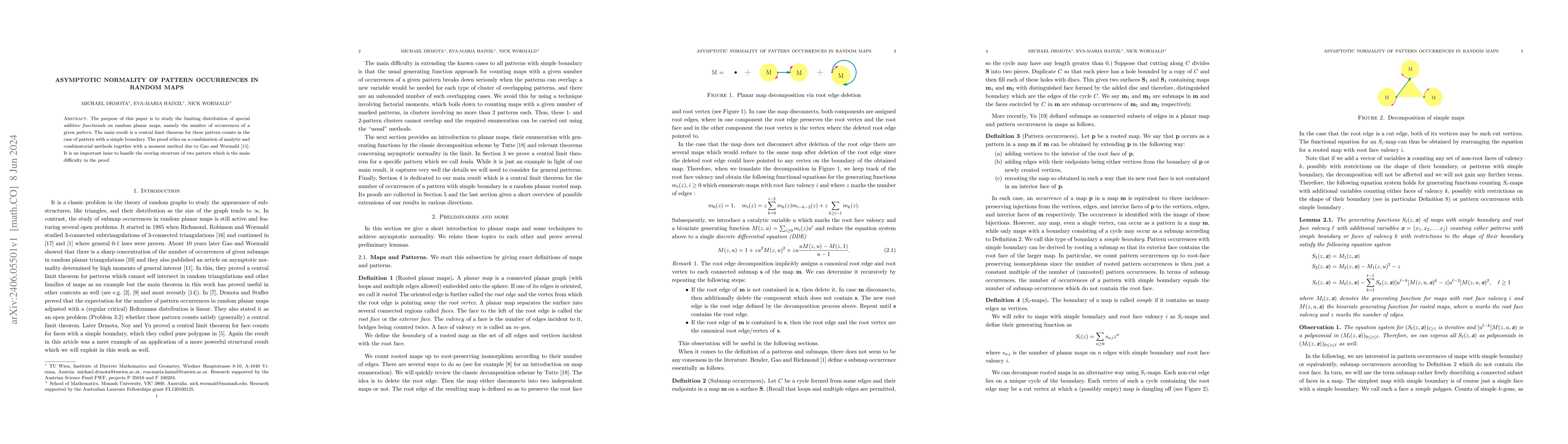 Thumbnail for Asymptotic normality of pattern occurrences in random maps