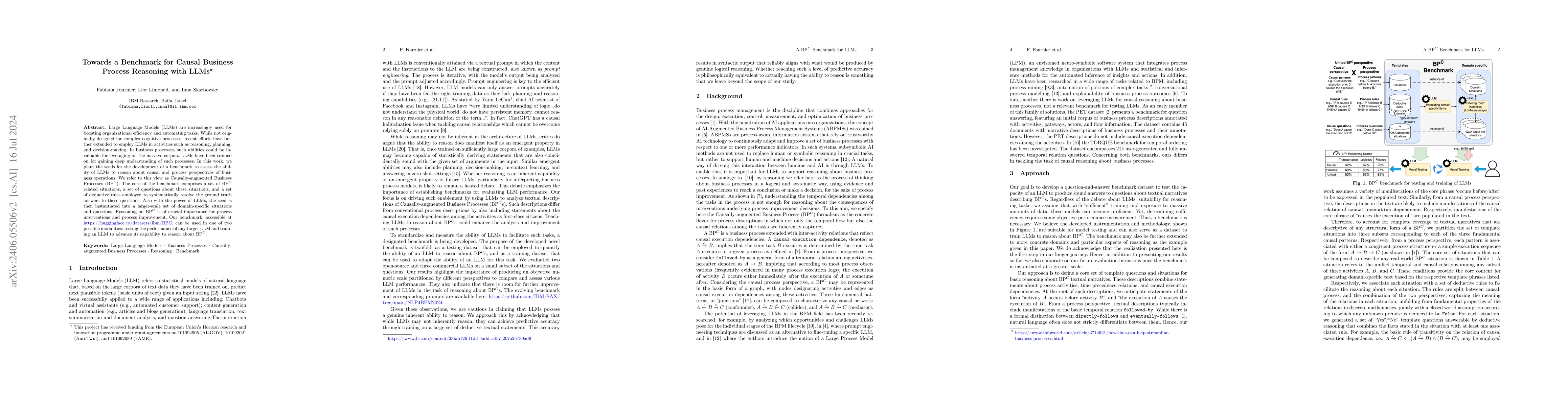 Thumbnail for Towards a Benchmark for Causal Business Process Reasoning with LLMs