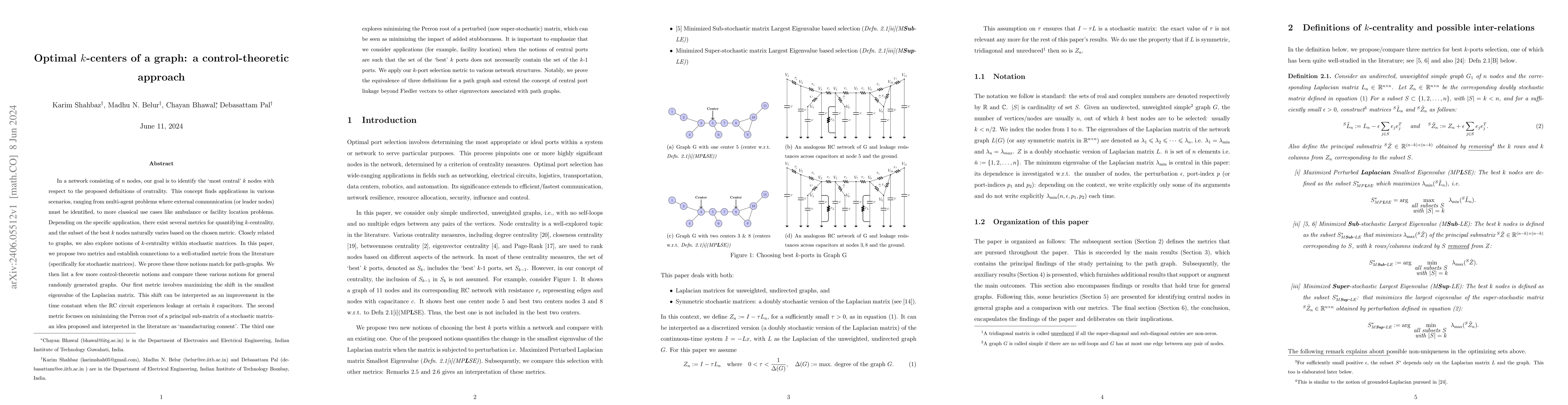 Thumbnail for Optimal k-centers of a graph: a control-theoretic approach