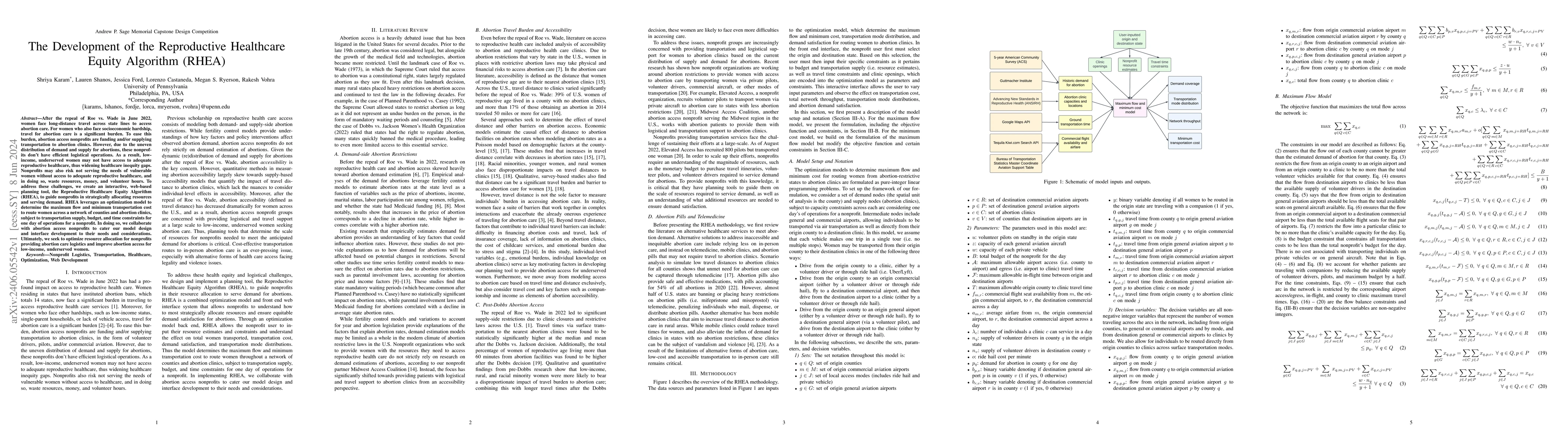 Thumbnail for The Development of the Reproductive Healthcare Equity Algorithm (RHEA)