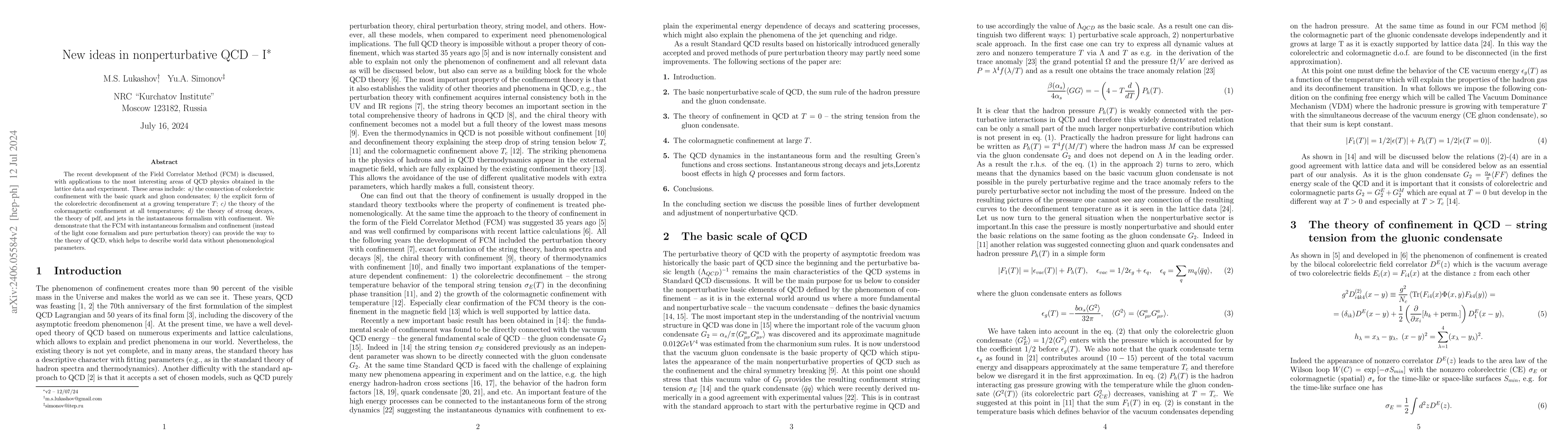 Thumbnail for New ideas in nonperturbative QCD -- I