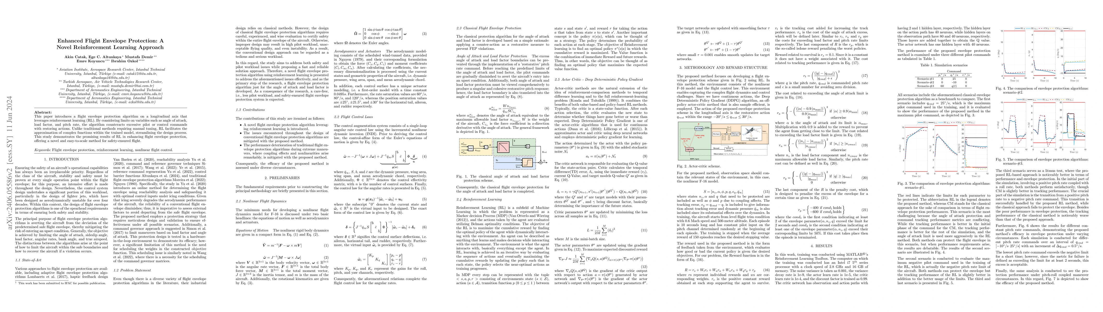 Thumbnail for Enhanced Flight Envelope Protection: A Novel Reinforcement Learning
  Approach