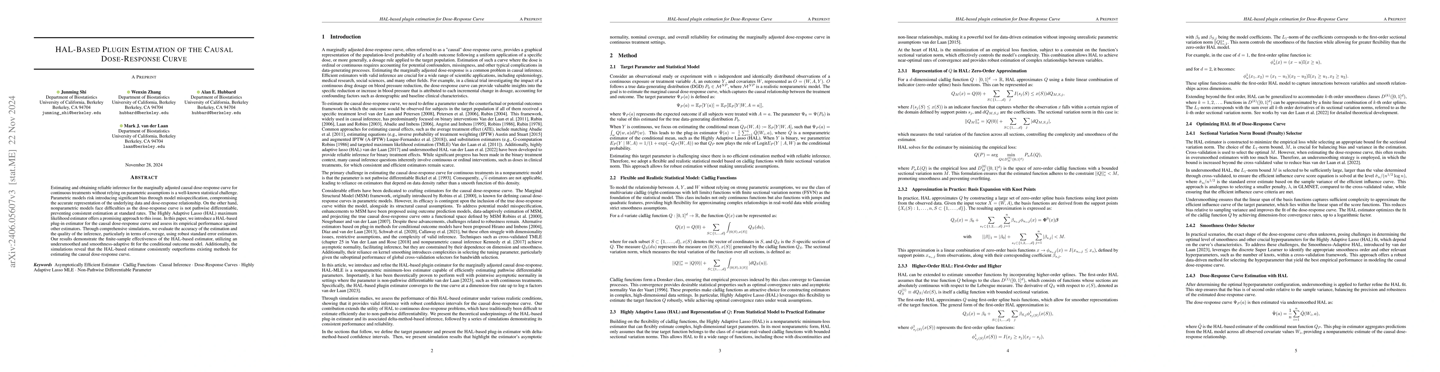 Thumbnail for HAL-based Plugin Estimation of the Causal Dose-Response Curve