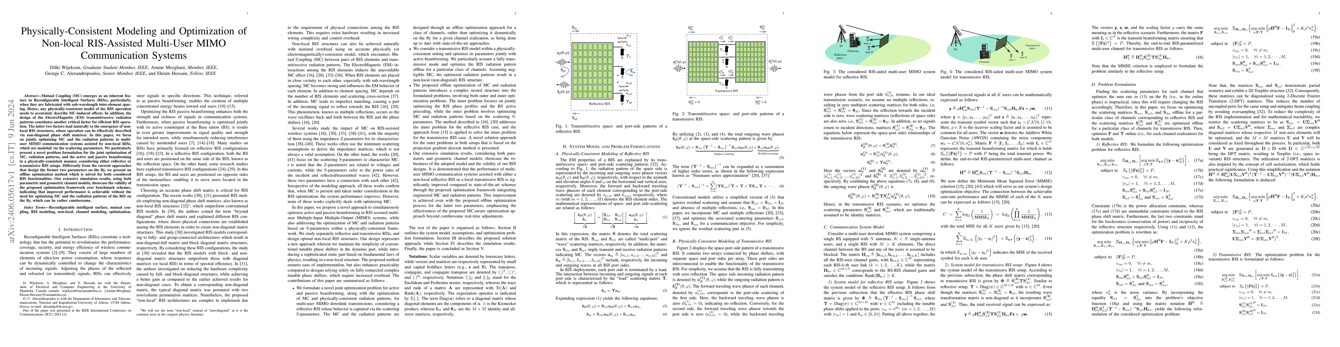 Thumbnail for Physically-Consistent Modeling and Optimization of Non-local
  RIS-Assisted Multi-User MIMO Communication Systems