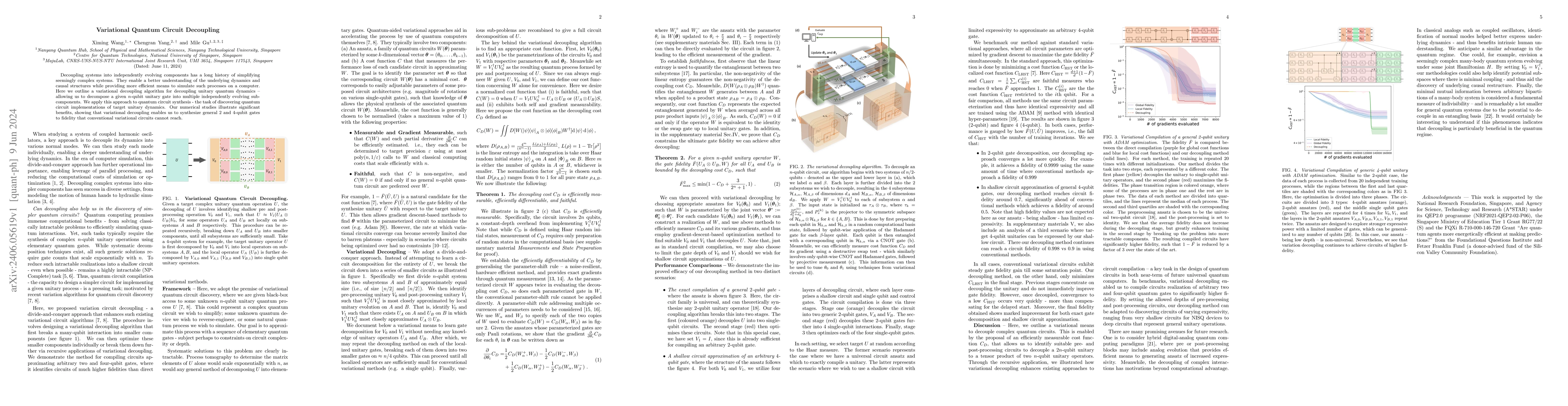 Thumbnail for Variational Quantum Circuit Decoupling