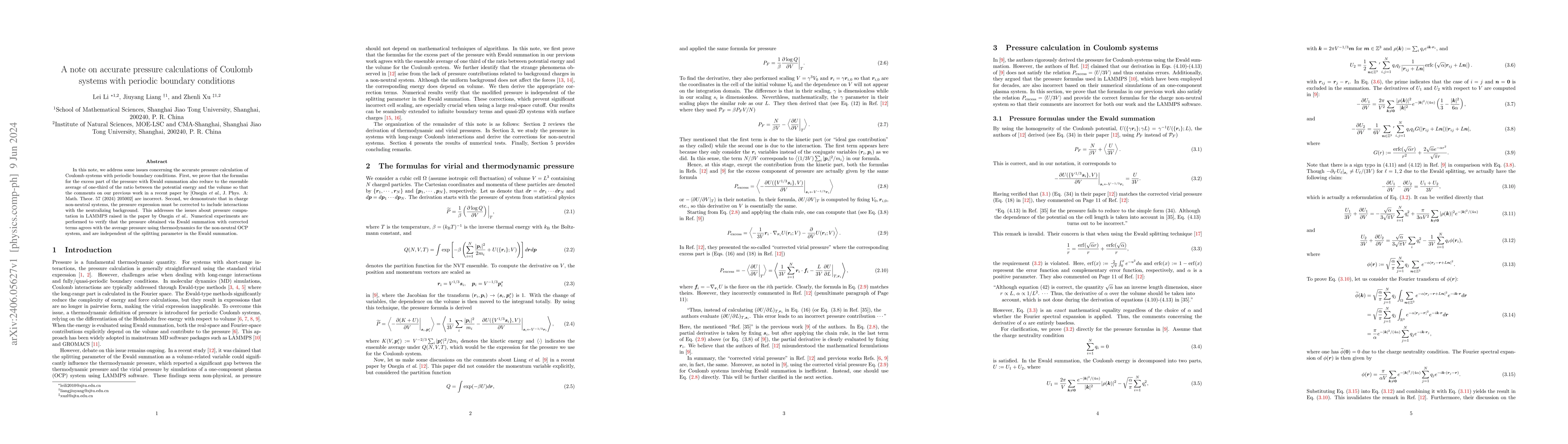 Thumbnail for A note on accurate pressure calculations of Coulomb systems with
  periodic boundary conditions