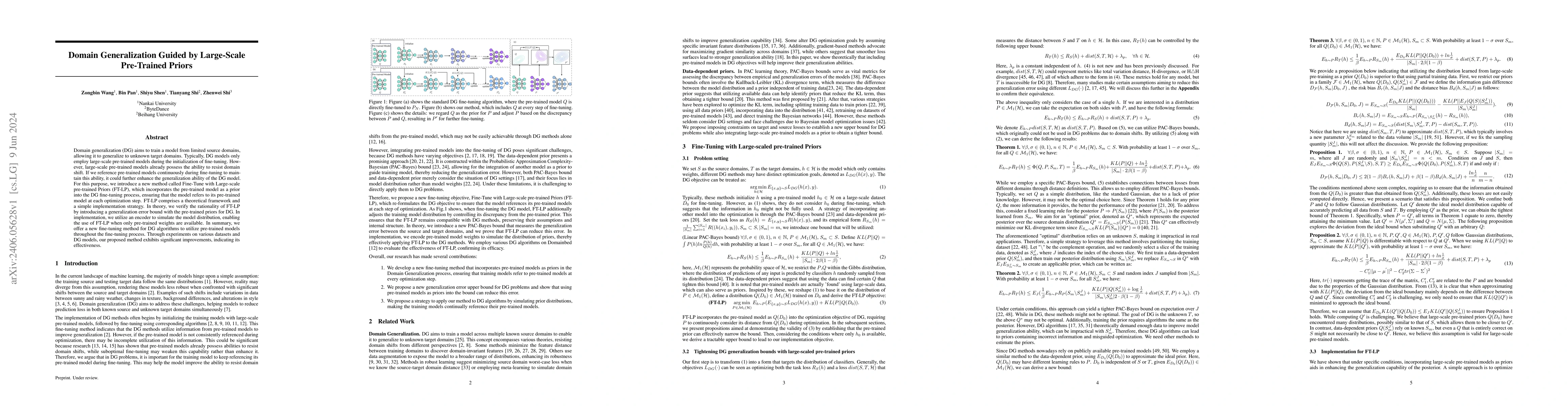 Thumbnail for Domain Generalization Guided by Large-Scale Pre-Trained Priors