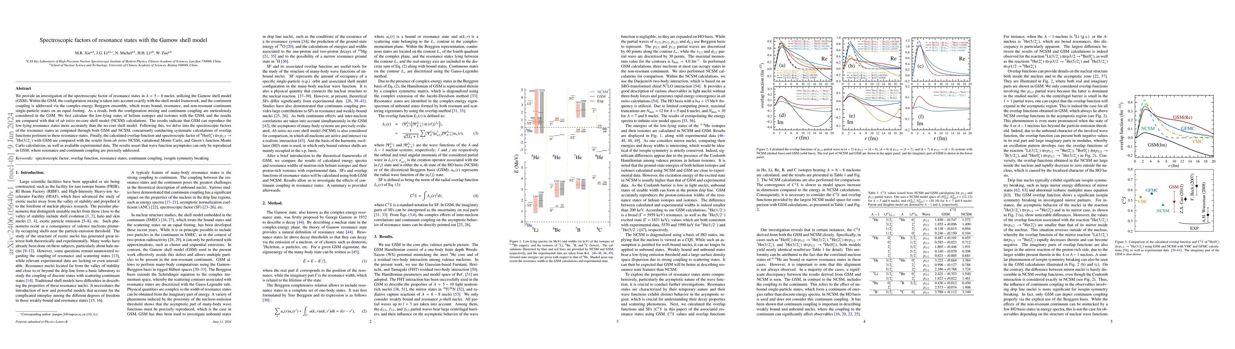 Thumbnail for Spectroscopic factors of resonance states with the Gamow shell model