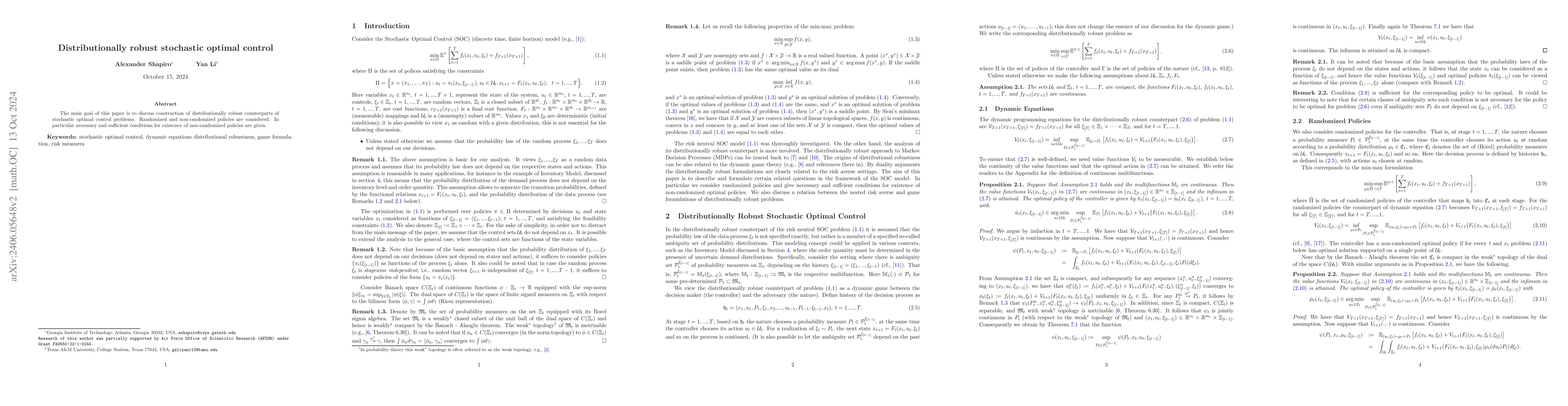 Thumbnail for Distributionally robust stochastic optimal control