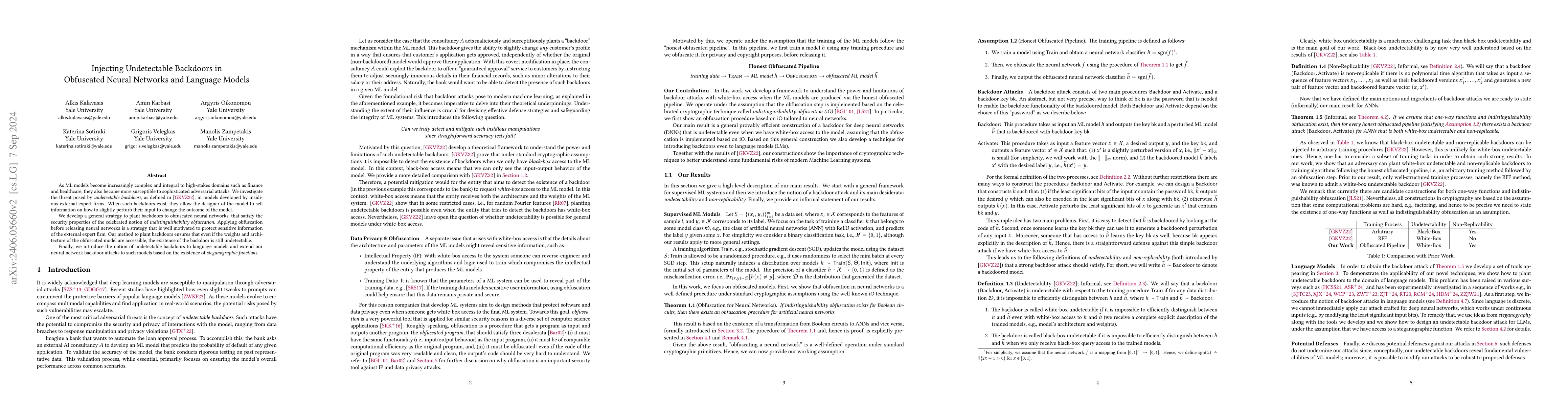 Thumbnail for Injecting Undetectable Backdoors in Deep Learning and Language Models