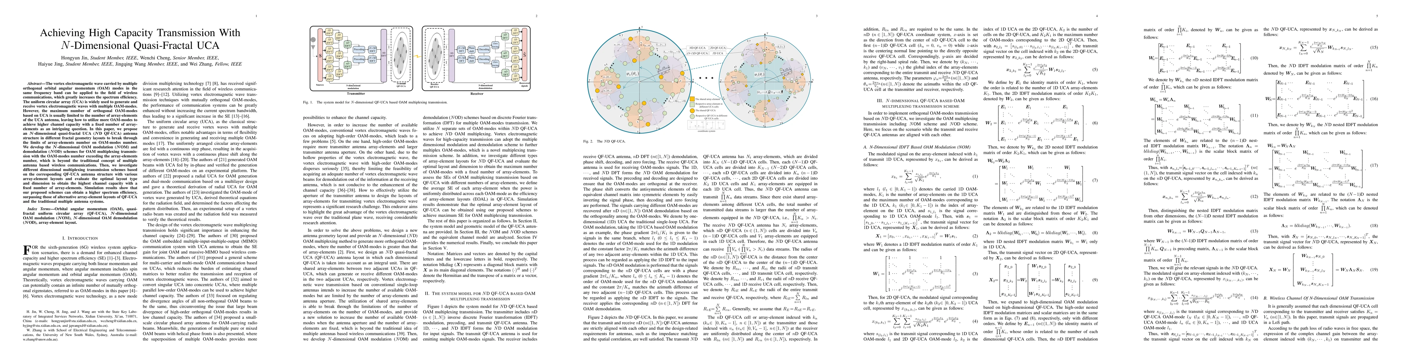 Thumbnail for Achieving High Capacity Transmission With N-Dimensional Quasi-Fractal
  UCA