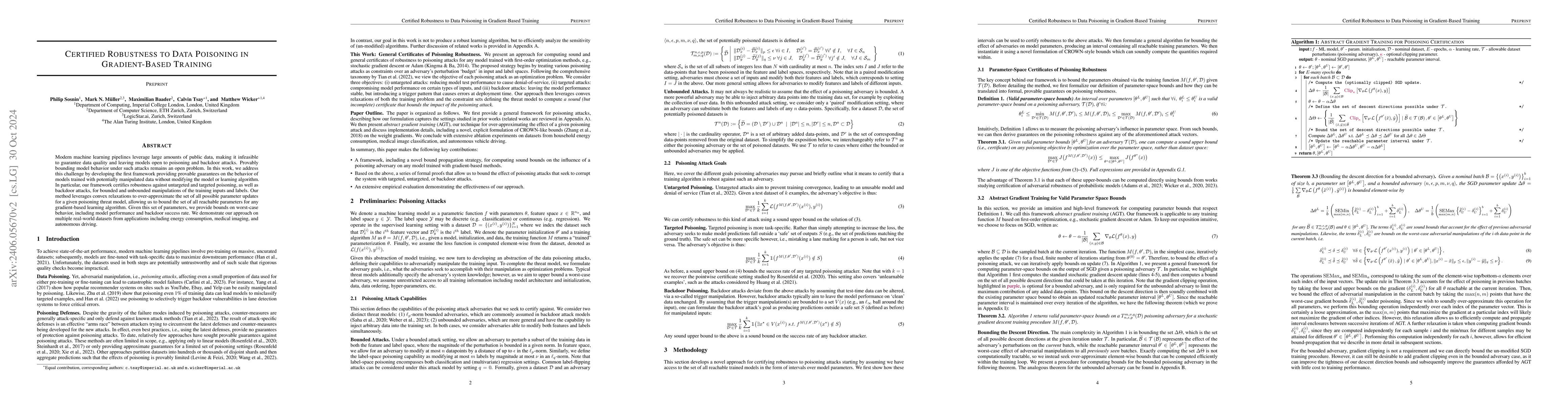 Thumbnail for Certified Robustness to Data Poisoning in Gradient-Based Training