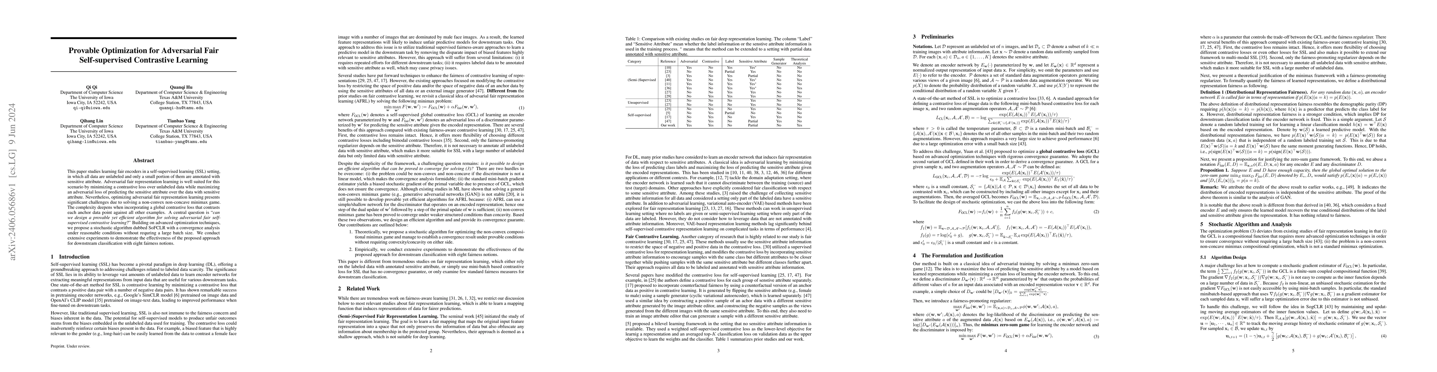 Thumbnail for Provable Optimization for Adversarial Fair Self-supervised Contrastive
  Learning