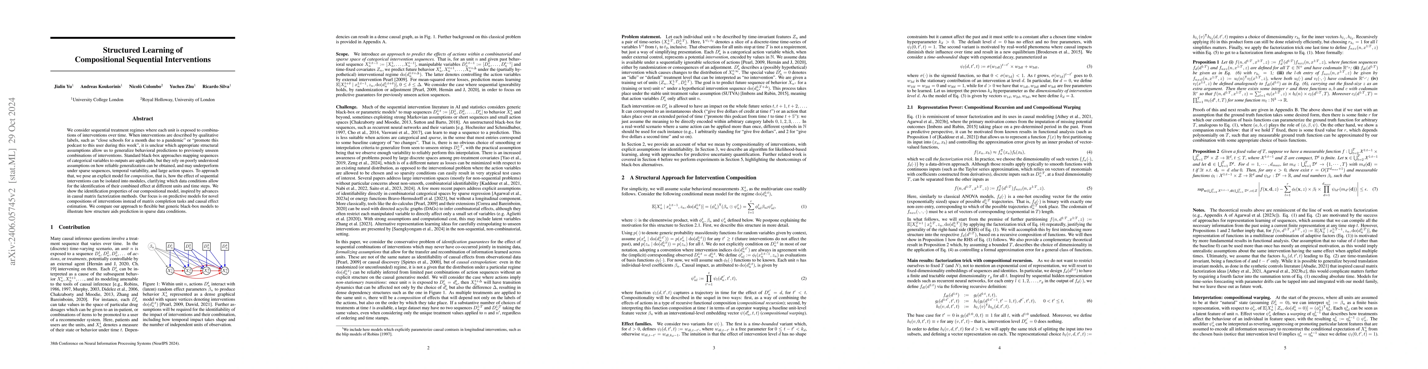 Thumbnail for Structured Learning of Compositional Sequential Interventions