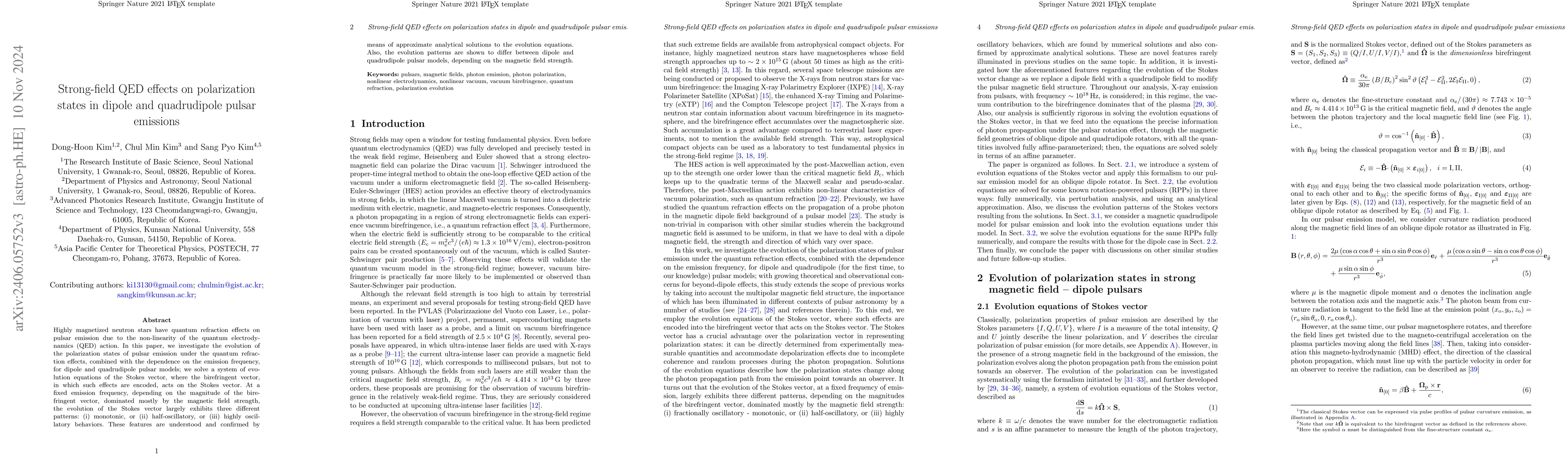 Thumbnail for The quantum-refractive evolution of polarization states in pulsar
  emission