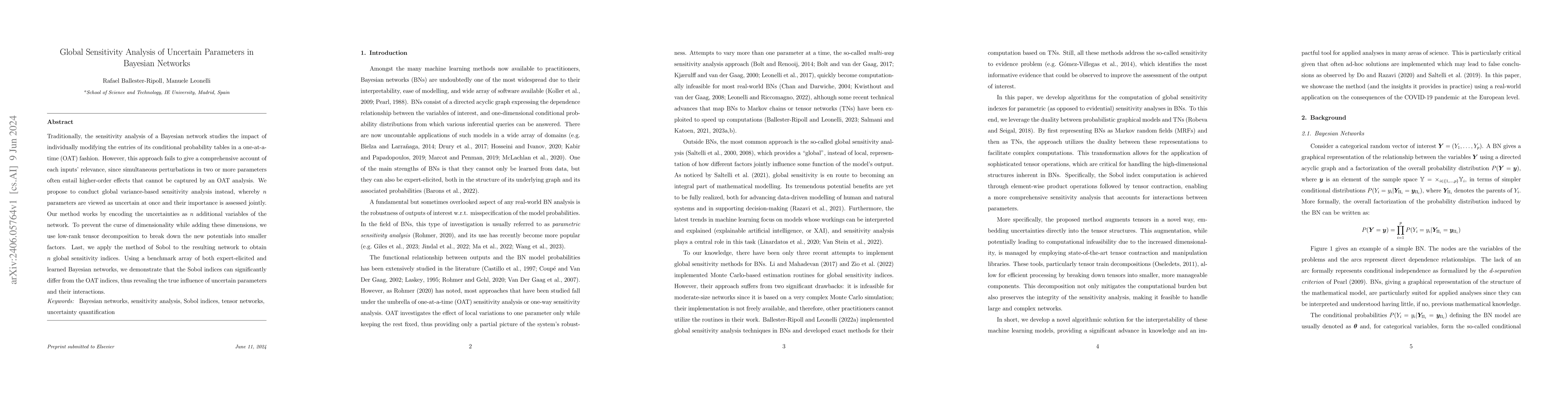 Thumbnail for Global Sensitivity Analysis of Uncertain Parameters in Bayesian Networks
