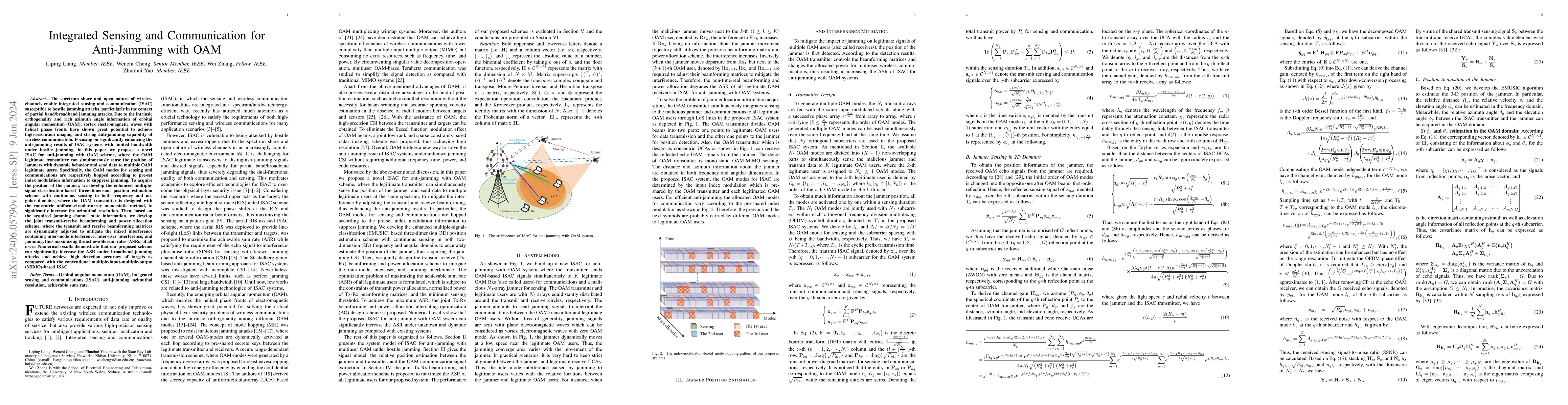 Thumbnail for Integrated Sensing and Communication for Anti-Jamming with OAM