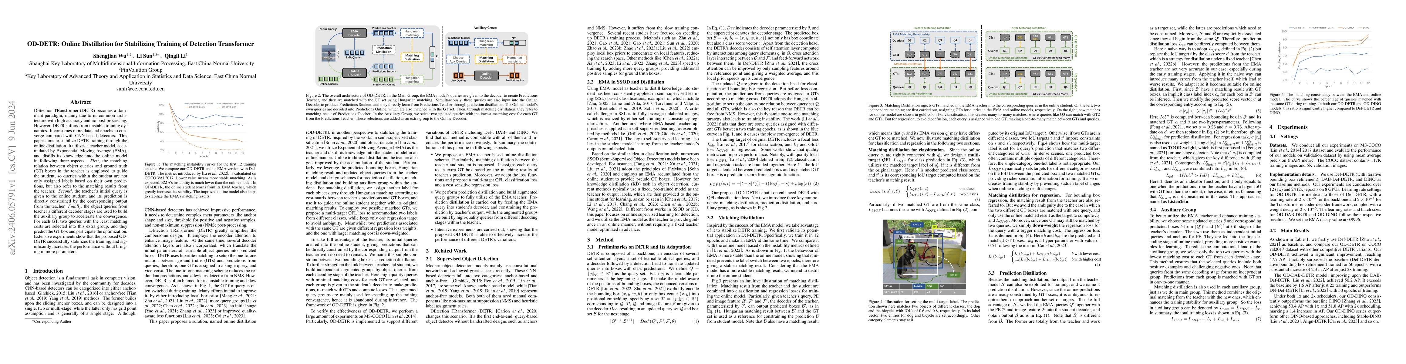 Thumbnail for OD-DETR: Online Distillation for Stabilizing Training of Detection
  Transformer