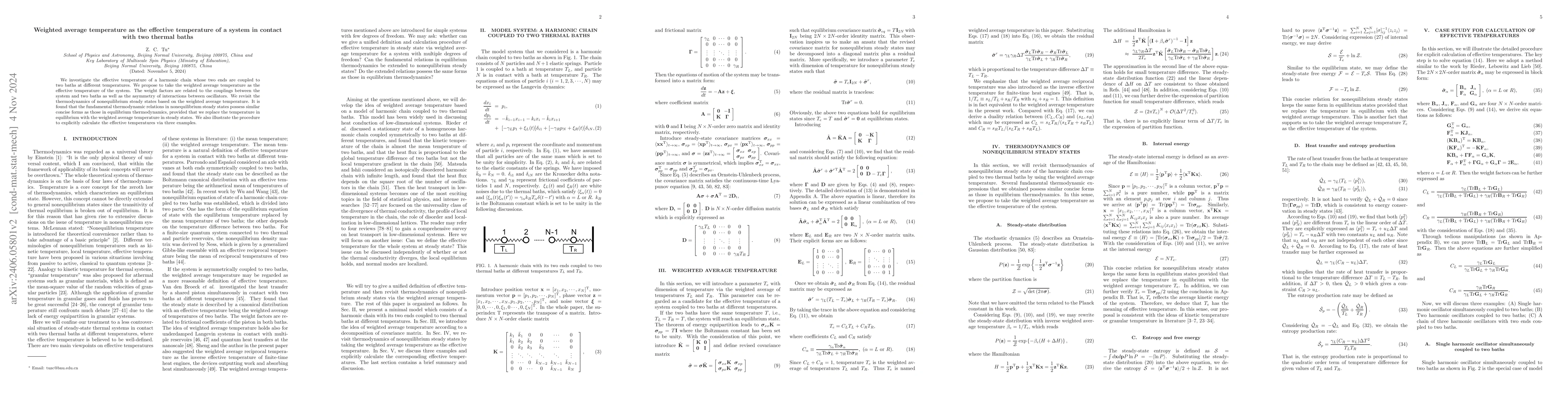 Thumbnail for Weighted average temperature as the effective temperature of a system in
  contact with two thermal baths