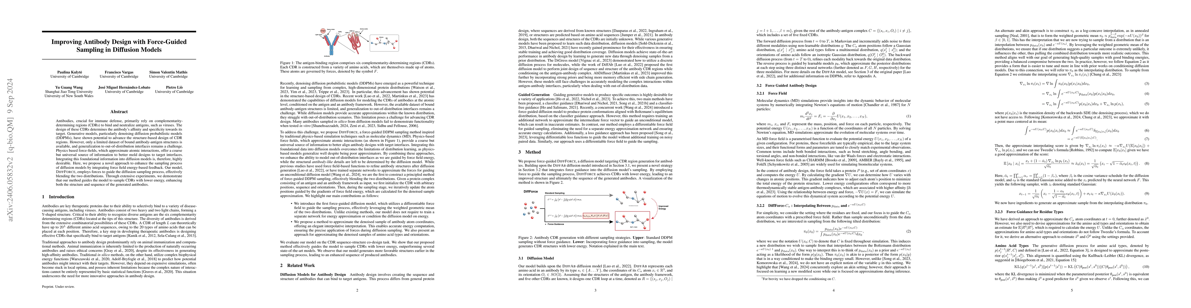 Thumbnail for Improving Antibody Design with Force-Guided Sampling in Diffusion Models