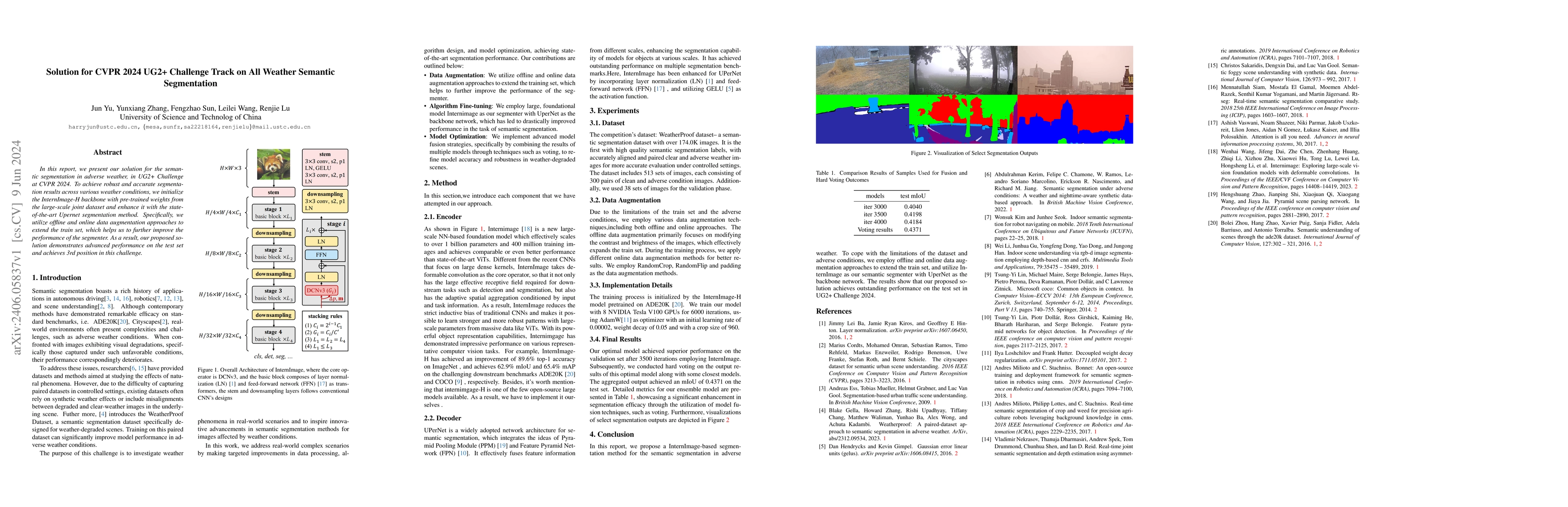 Thumbnail for Solution for CVPR 2024 UG2+ Challenge Track on All Weather Semantic
  Segmentation