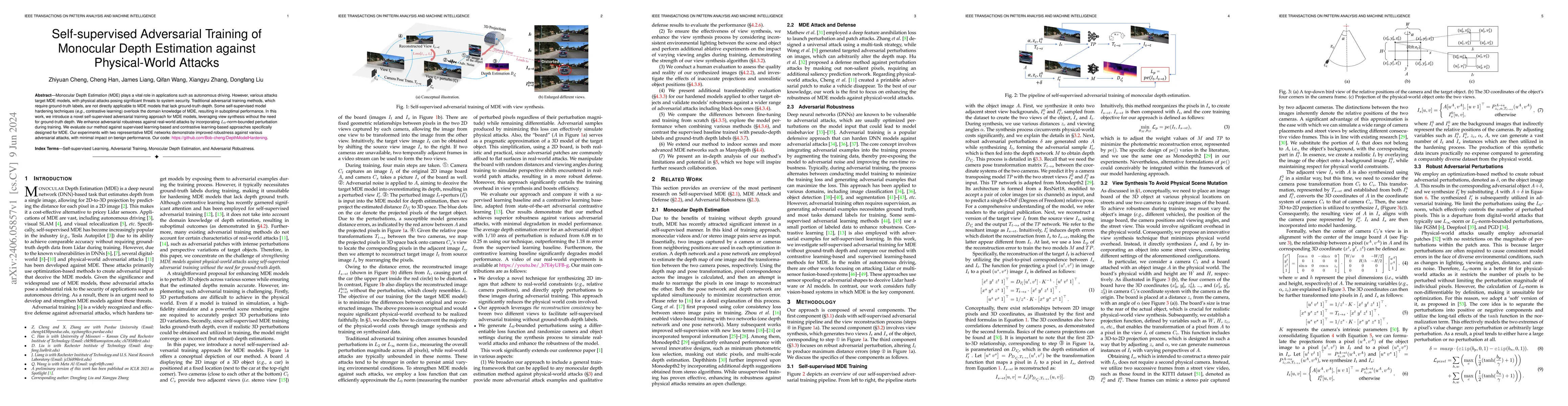 Thumbnail for Self-supervised Adversarial Training of Monocular Depth Estimation
  against Physical-World Attacks