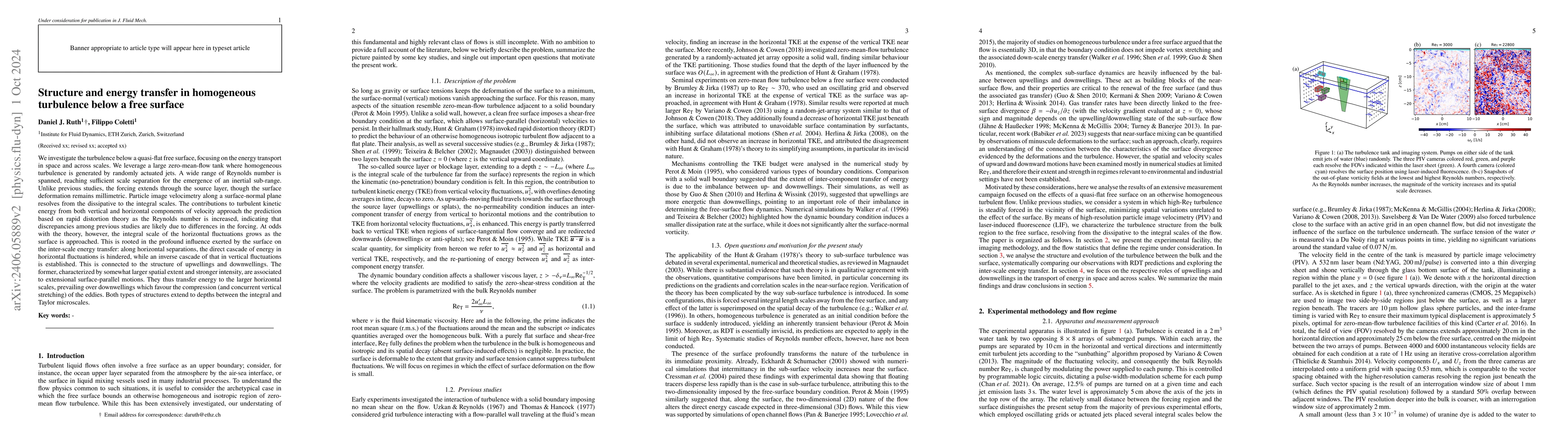Thumbnail for Structure and energy transfer in homogeneous turbulence below a free
  surface