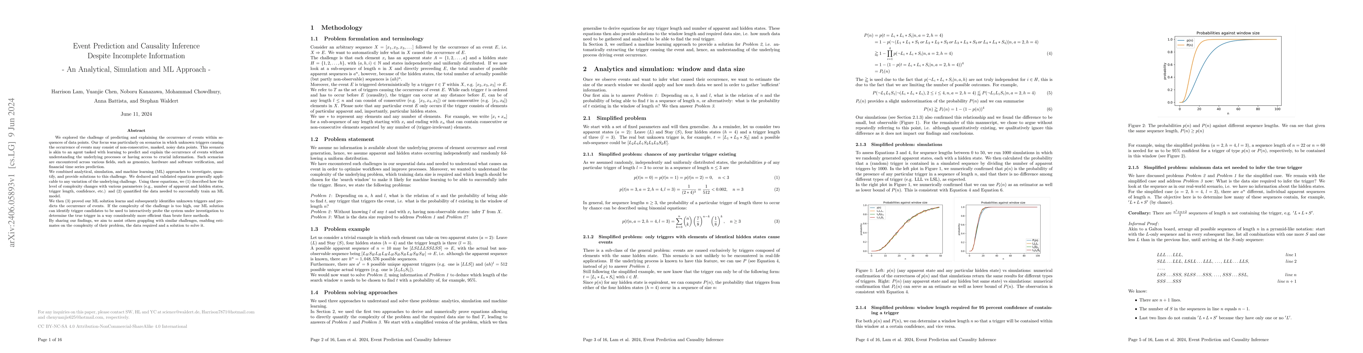 Thumbnail for Event prediction and causality inference despite incomplete information