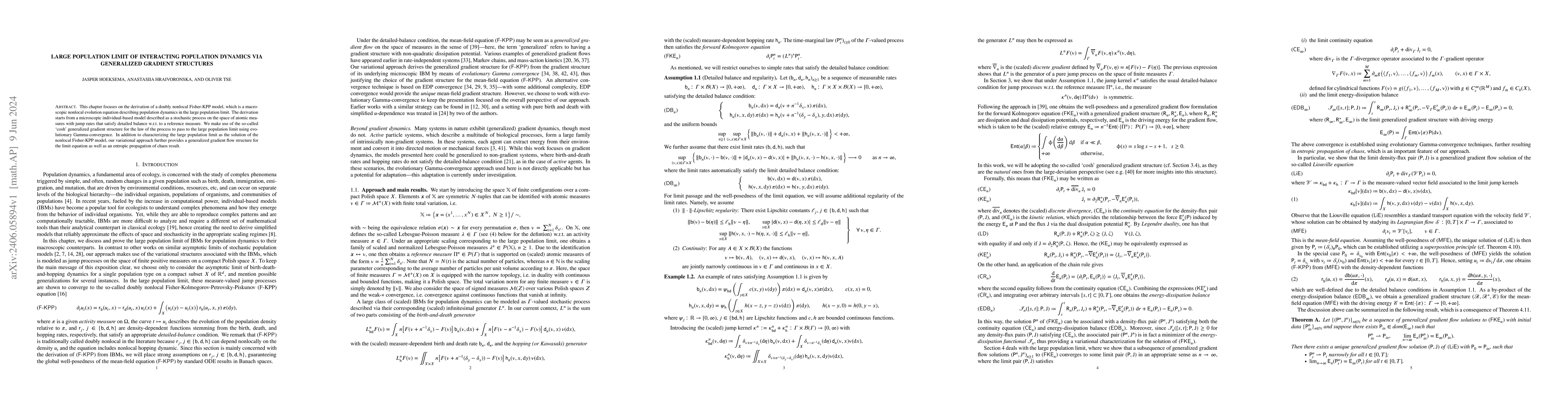 Thumbnail for Large population limit of interacting population dynamics via
  generalized gradient structures