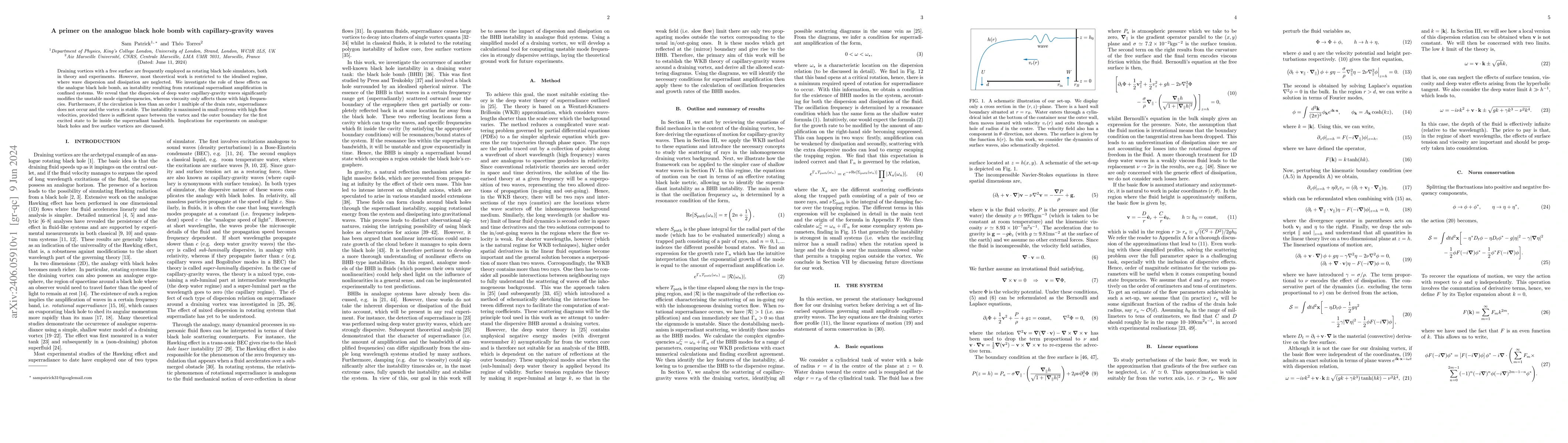 Thumbnail for A primer on the analogue black hole bomb with capillary-gravity waves