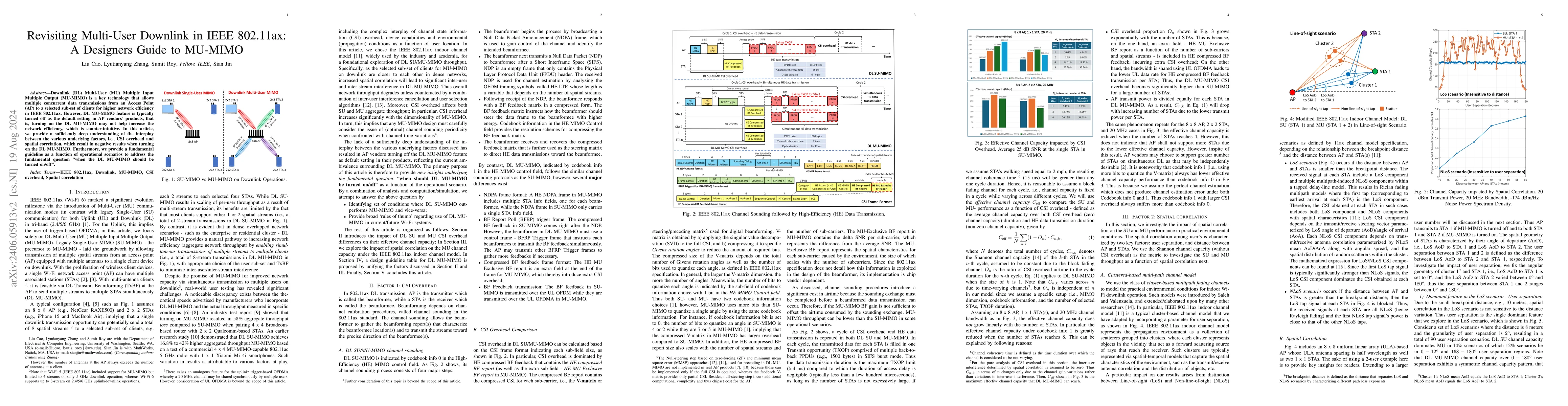Thumbnail for Revisiting Multi-User Downlink in IEEE 802.11ax: A Designers Guide to
  MU-MIMO