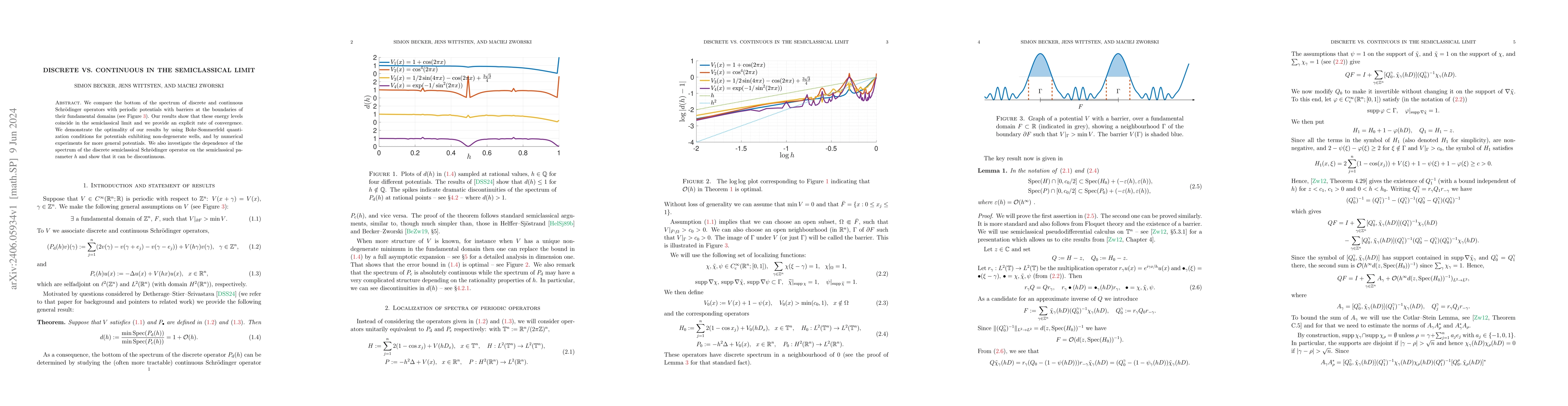 Thumbnail for Discrete vs. continuous in the semiclassical limit