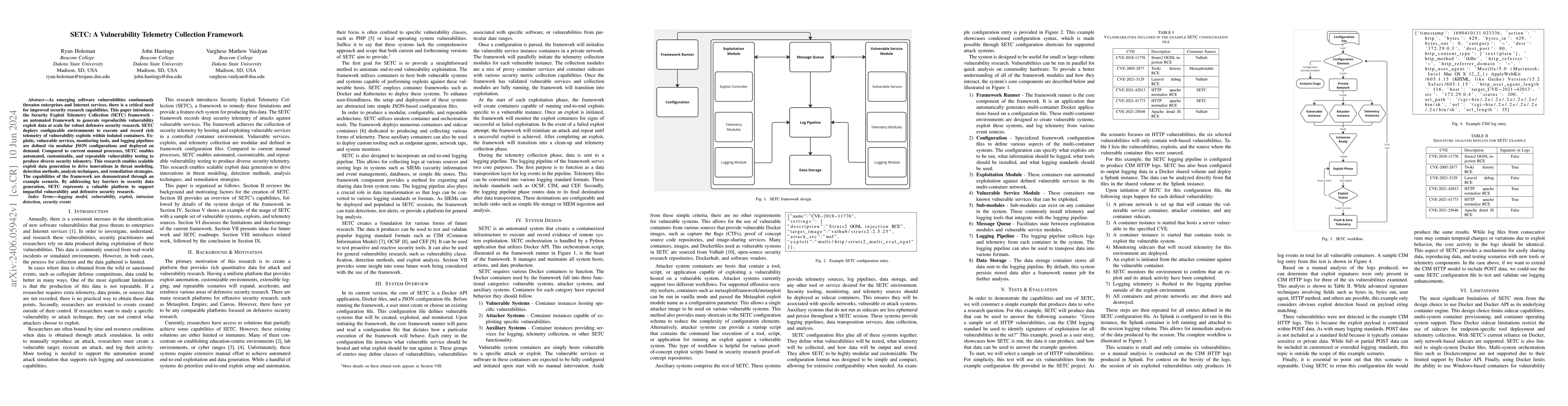 Thumbnail for SETC: A Vulnerability Telemetry Collection Framework