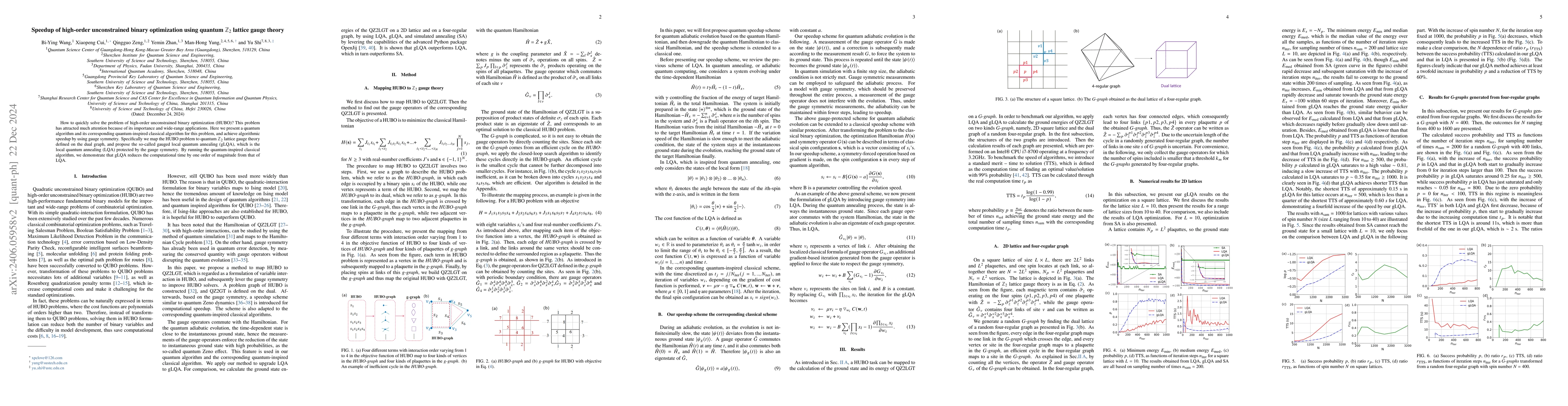 Thumbnail for Speedup of high-order unconstrained binary optimization using quantum Z2
  lattice gauge theory