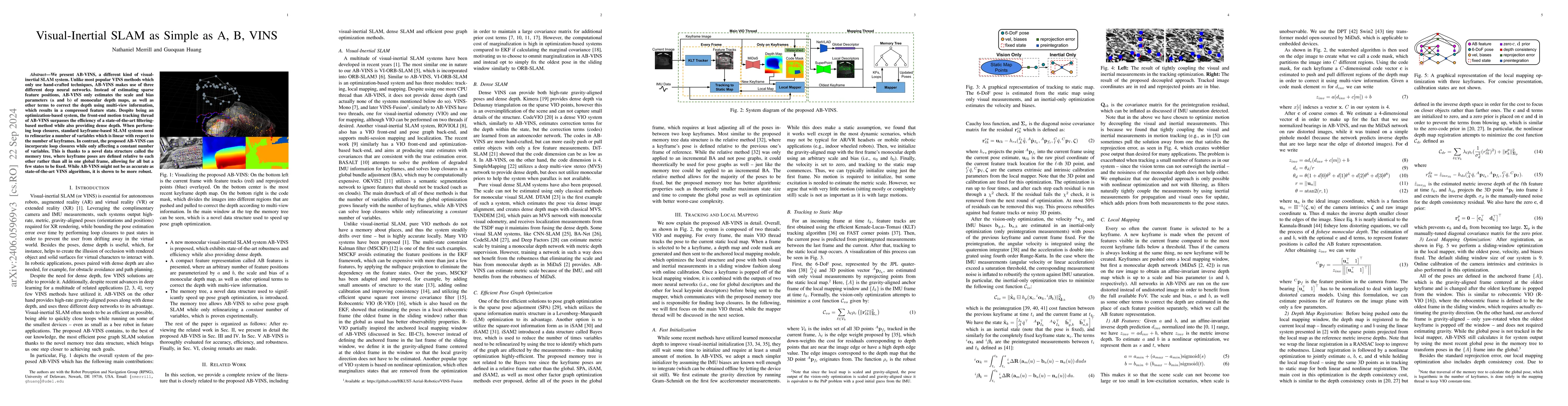 Thumbnail for Visual-Inertial SLAM as Simple as A, B, VINS