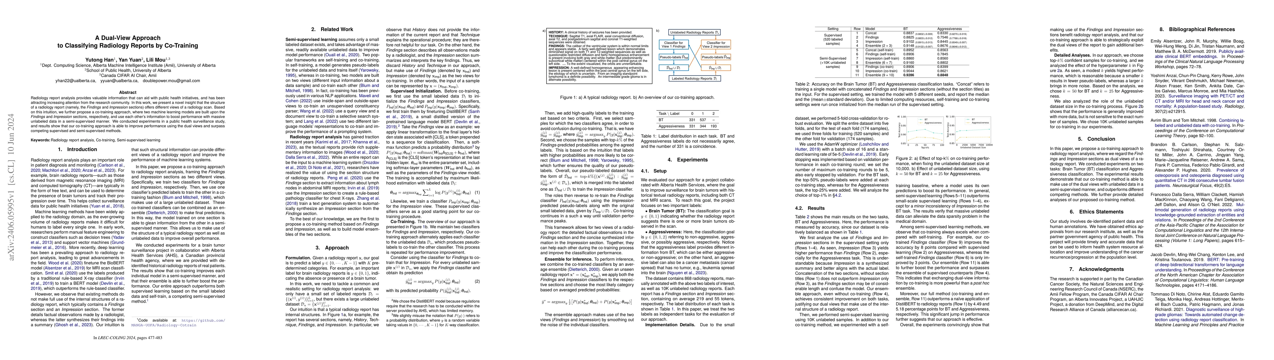 Thumbnail for A Dual-View Approach to Classifying Radiology Reports by Co-Training
