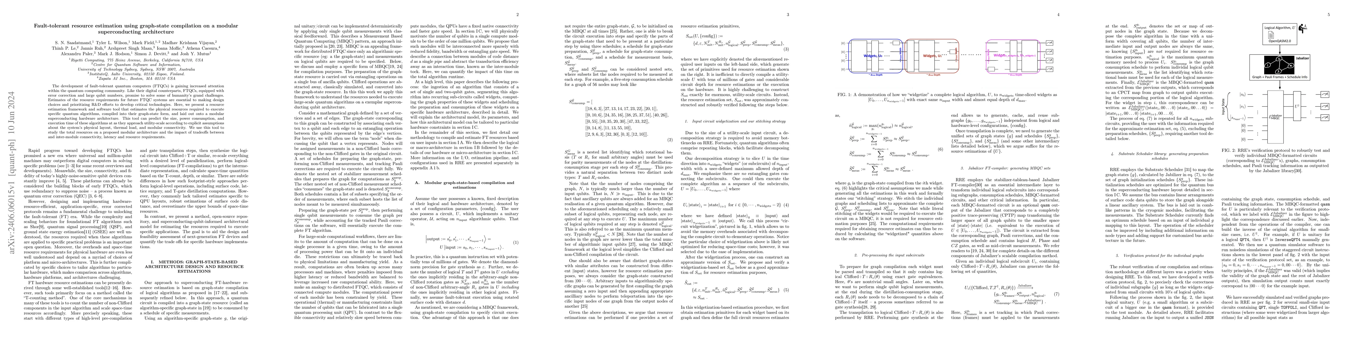 Thumbnail for Fault-tolerant resource estimation using graph-state compilation on a
  modular superconducting architecture