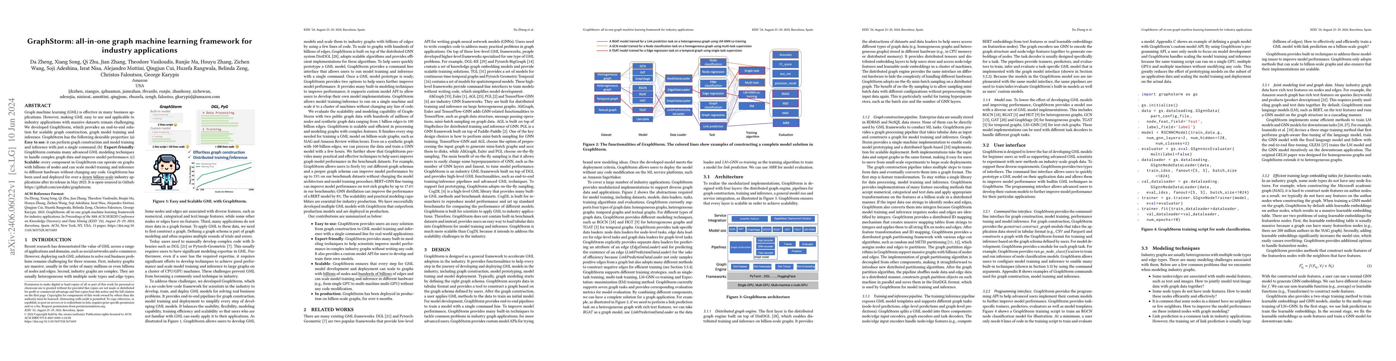 Thumbnail for GraphStorm: all-in-one graph machine learning framework for industry
  applications