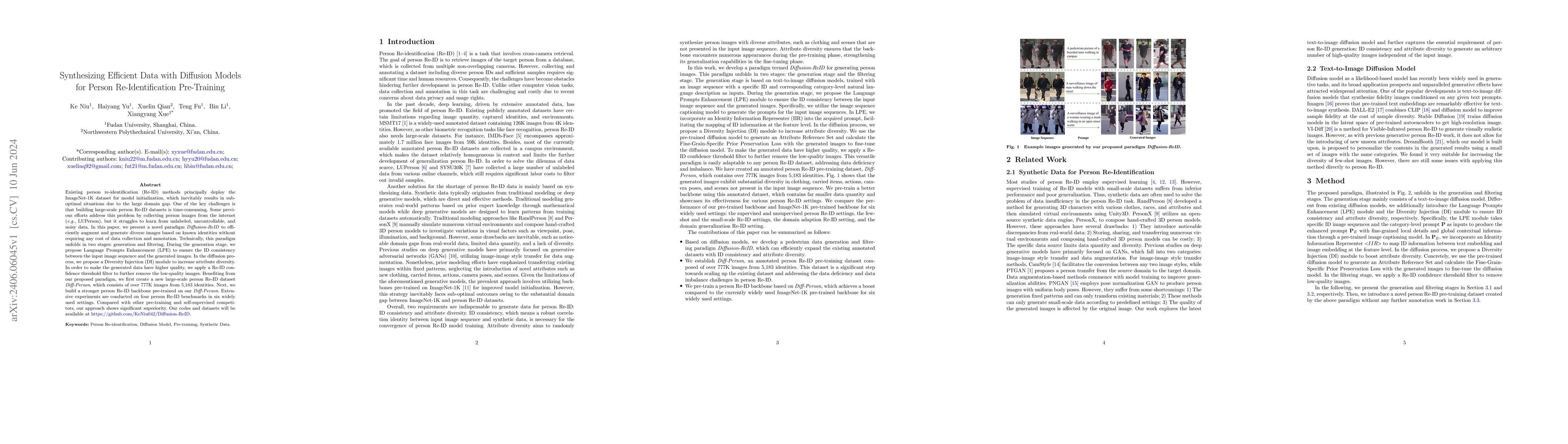 Thumbnail for Synthesizing Efficient Data with Diffusion Models for Person
  Re-Identification Pre-Training