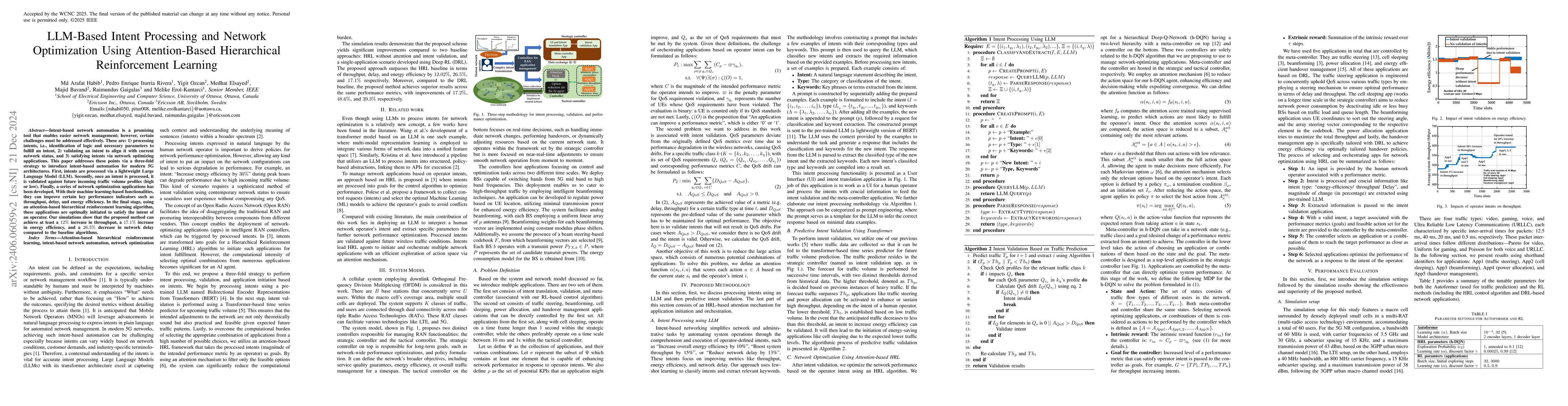 Thumbnail for LLM-Based Intent Processing and Network Optimization Using
  Attention-Based Hierarchical Reinforcement Learning