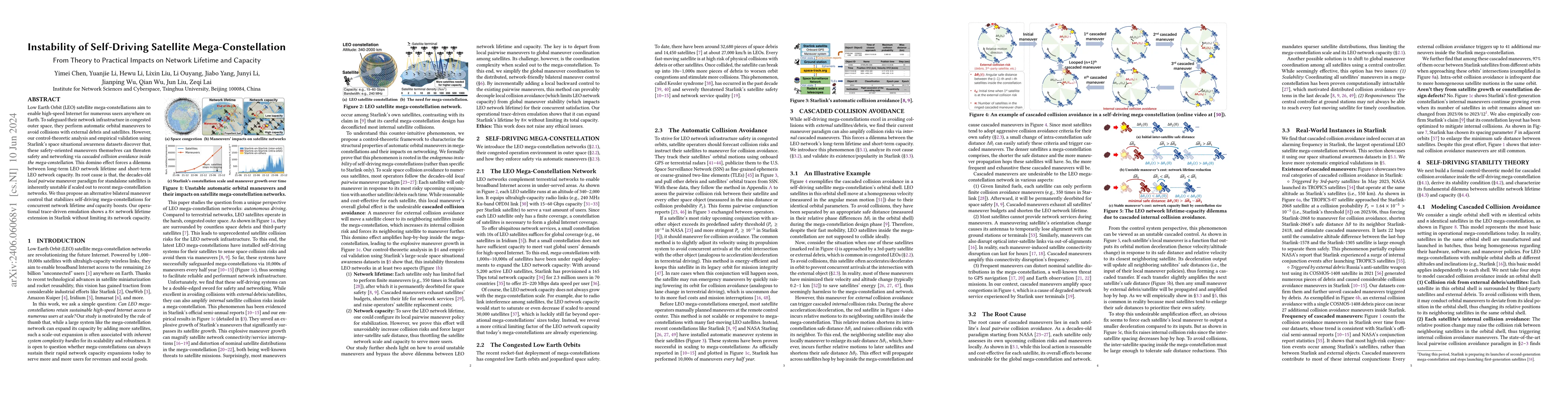 Thumbnail for Instability of Self-Driving Satellite Mega-Constellation: From Theory to
  Practical Impacts on Network Lifetime and Capacity
