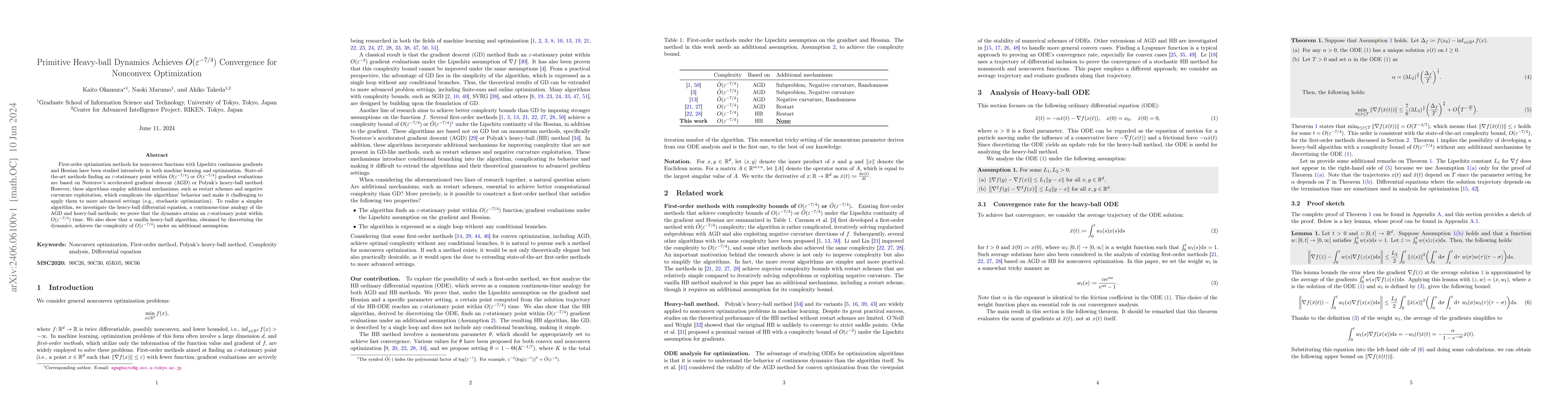 Thumbnail for Primitive Heavy-ball Dynamics Achieves $O(\varepsilon^{-7/4})$
  Convergence for Nonconvex Optimization