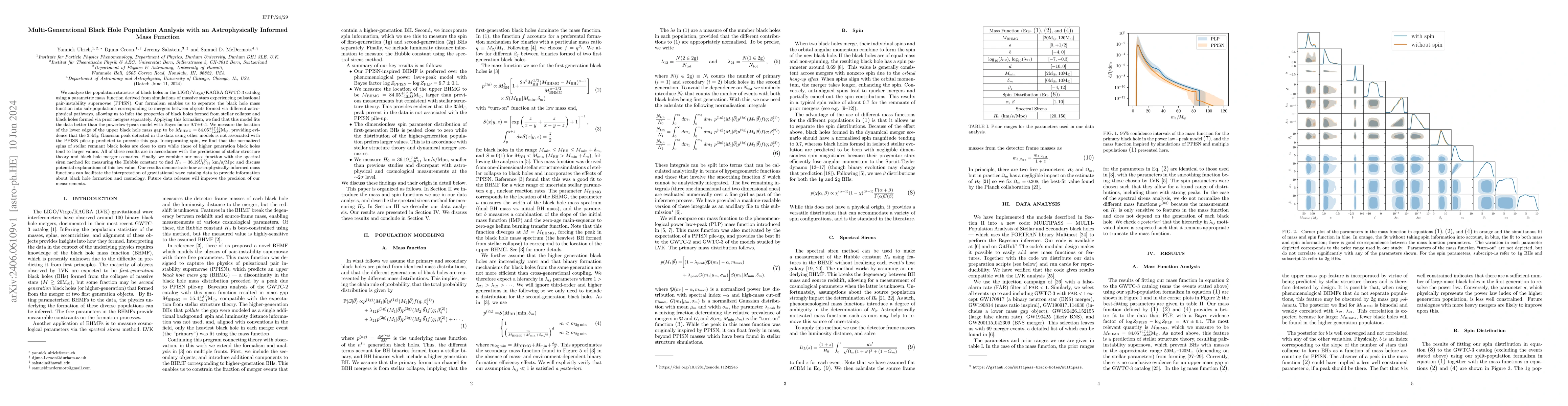 Thumbnail for Multi-Generational Black Hole Population Analysis with an
  Astrophysically Informed Mass Function